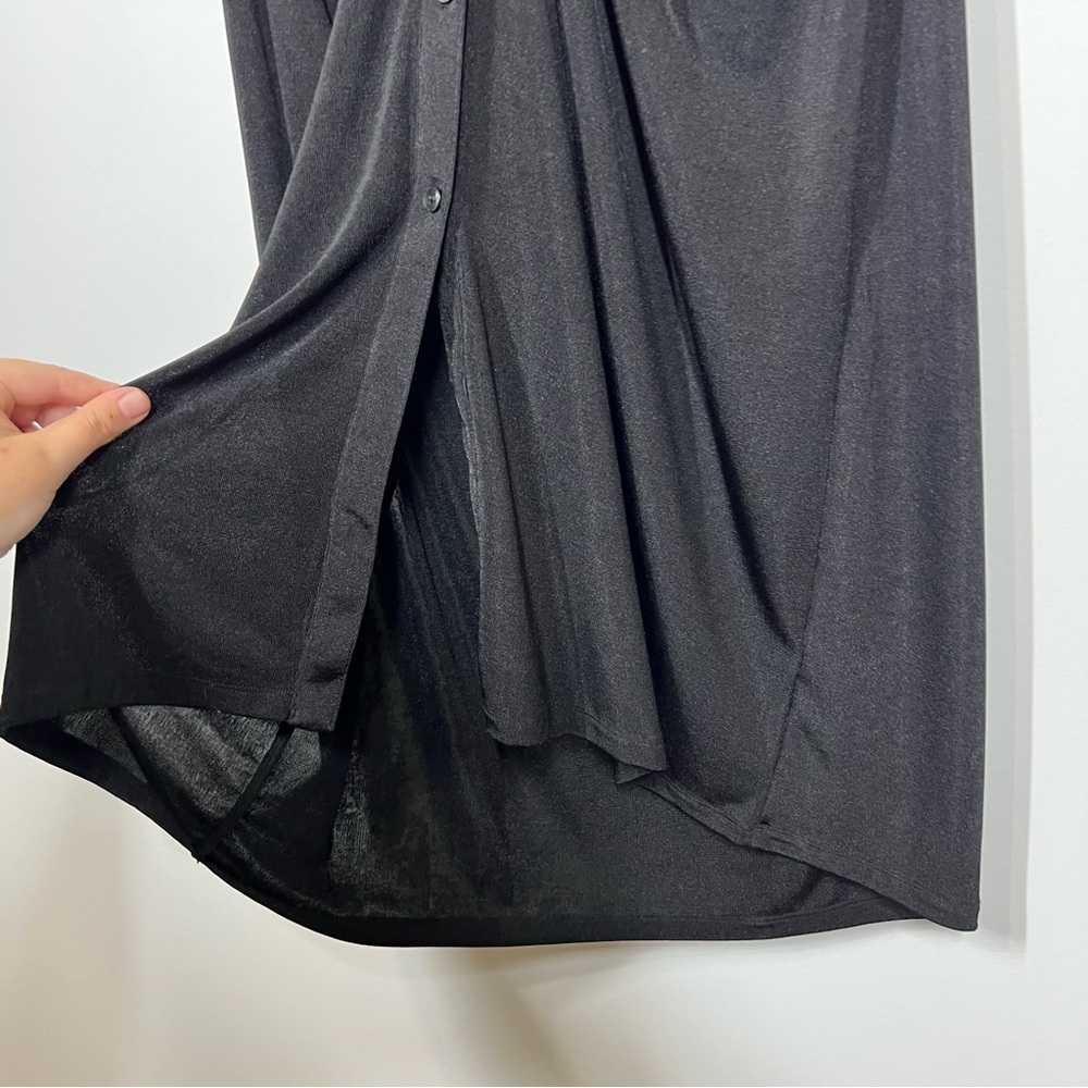 GOOD AMERICAN Black Button-Down Midi Dress - Picture 9 of 11